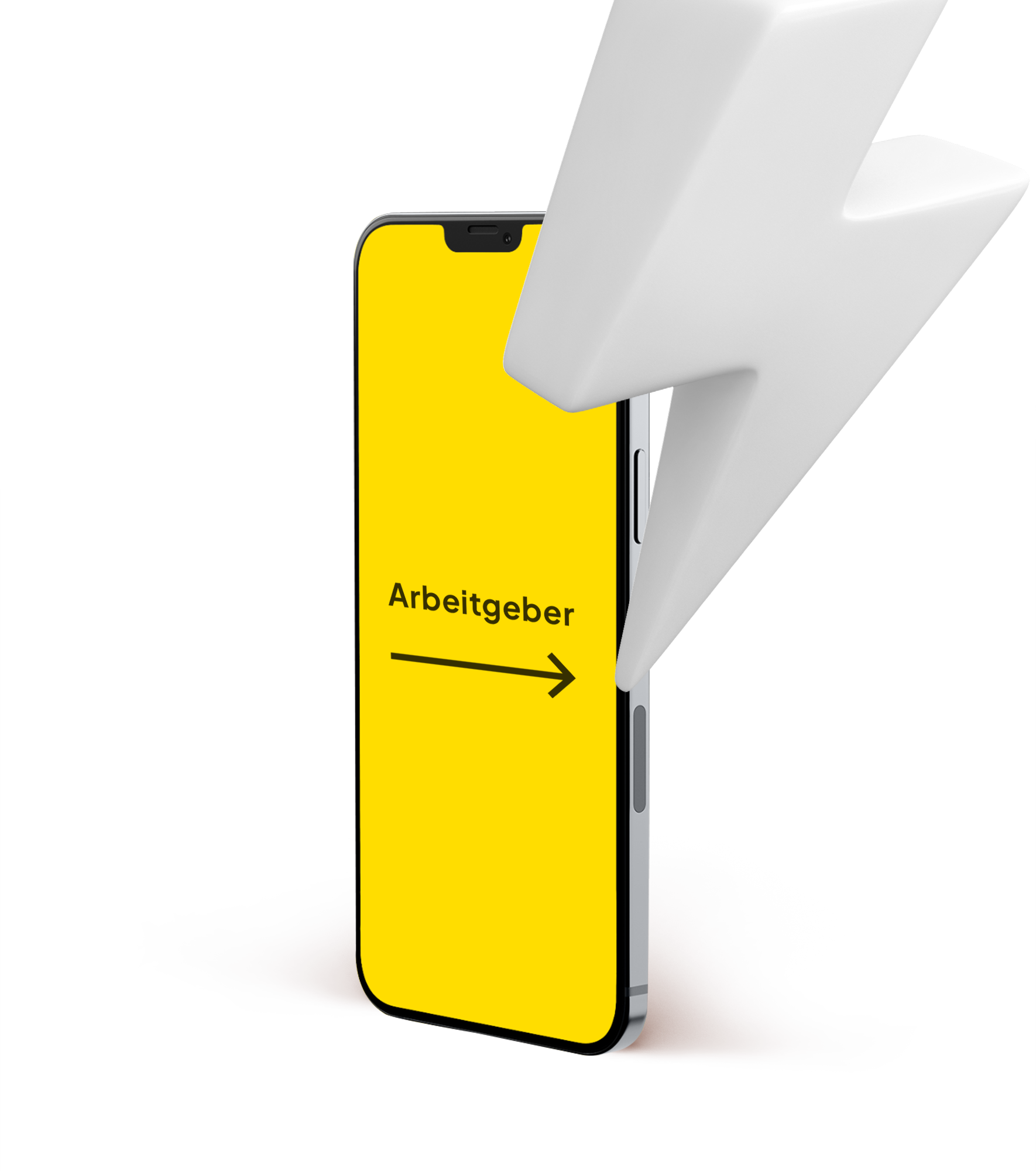 Telefon, aufdem Arbeitgeber steht